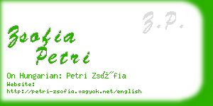 zsofia petri business card